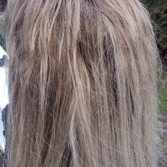 100% Human hair wig long ombre baleyage darker top Lace Front 22\